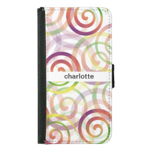 Rainbow Spirales Pattern Samsung Galaxy S5 Wallet Case