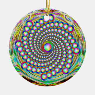 Rainbow Spiralism Ceramic Ornament