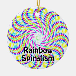 Rainbow Spiralism Ceramic Ornament