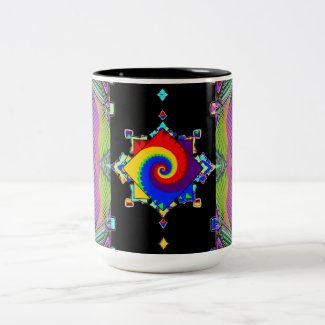 Rainbow Spiralism Two-Tone Coffee Mug