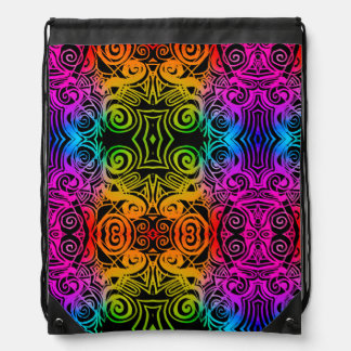 Rainbow Spirals Design Gym Drawstring Bag