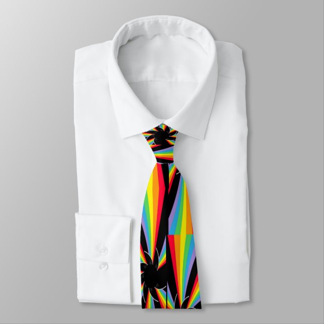 rainbow spirals wheel neck tie (Tied)