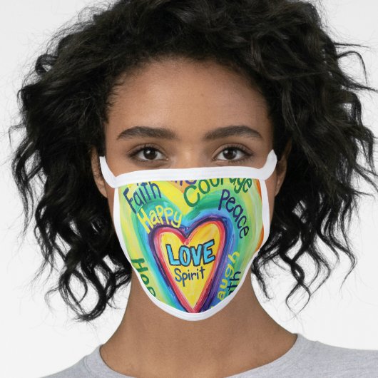 Rainbow Spirit Art Inspirational Custom Face Mask (Worn Her)
