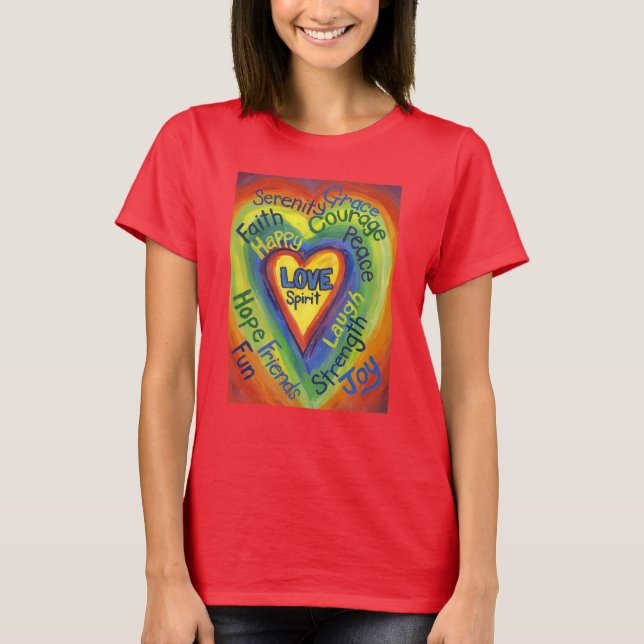Rainbow Spirit Heart Love Art Custom Shirt (Front)