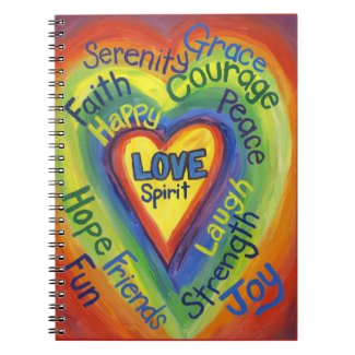 Rainbow Spirit Heart Love Art Journal Notebook 