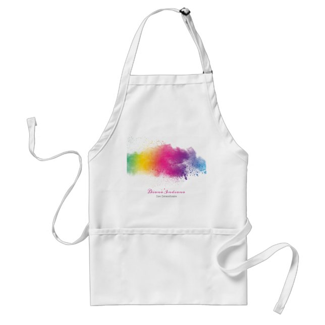 Rainbow Splash Dyeing Adult Apron (Front)
