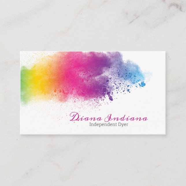 Rainbow Splash Dyeing Business Card (Front)
