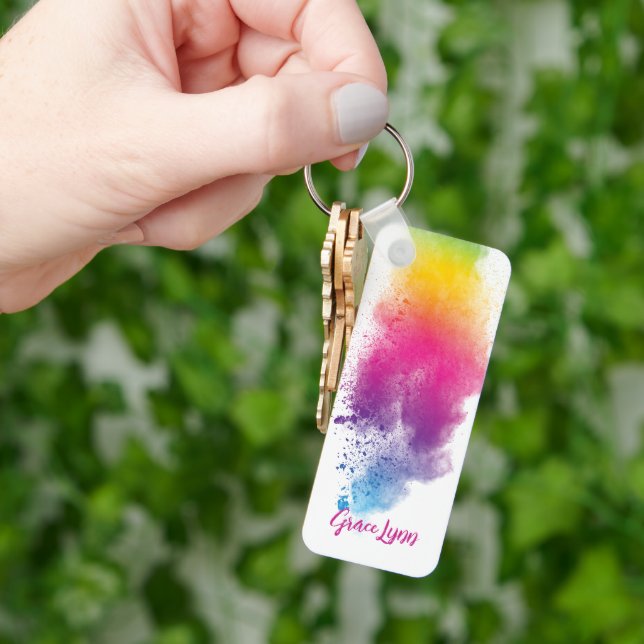 Rainbow Splash Dyeing Keychain (Hand)