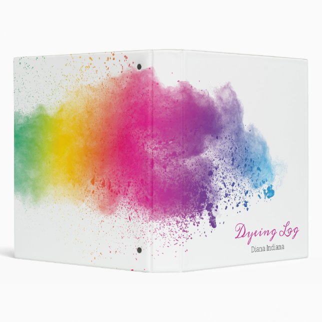 Rainbow Splash Dyeing Log 3 Ring Binder (Background)