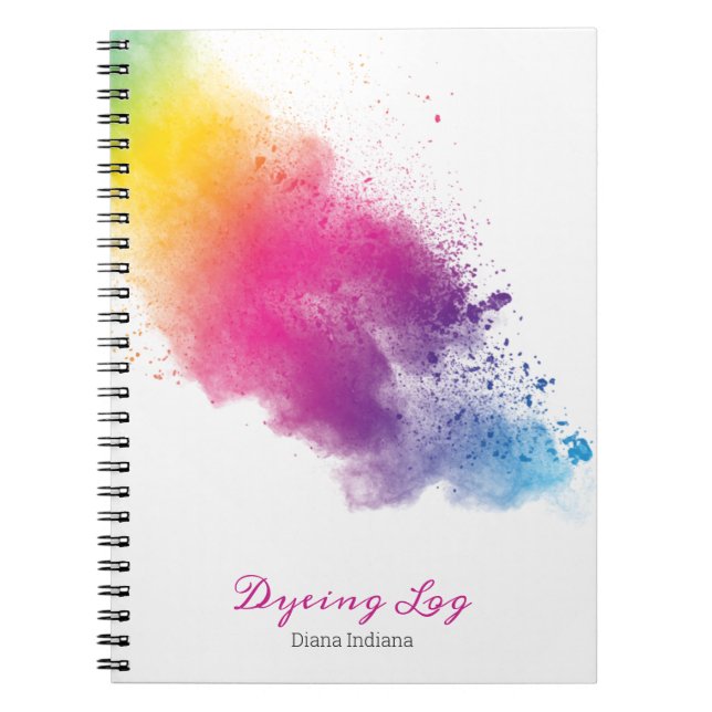 Rainbow Splash Dyeing Log Notebook (Front)