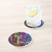Rainbow Splash Glass Coaster