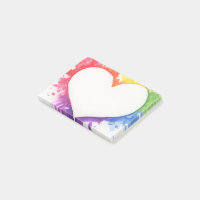 Cute Watercolor Rainbow Heart Post-it Notes, Zazzle