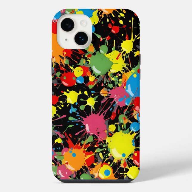 Rainbow Splash Paint Droplets PD iPhone Case (Back)