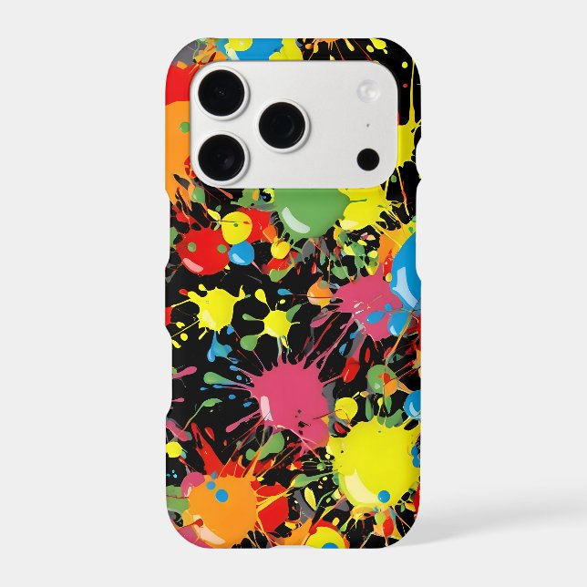 Rainbow Splash Paint Droplets PD Iphone Case (Back)