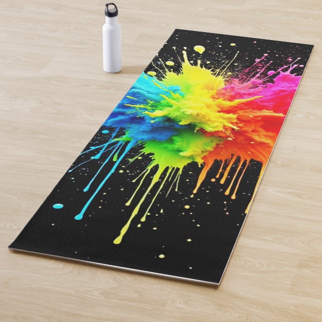 Rainbow Splash Powder Art Yoga Mat (In Situ)