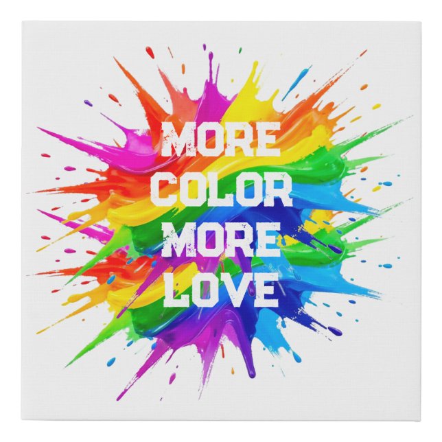 Rainbow Splash Pride Month Design Faux Canvas Print (Front)