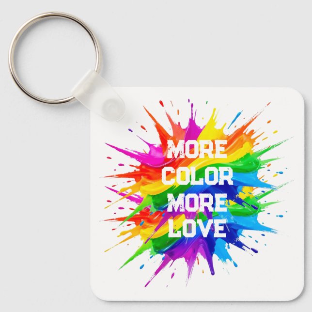 Rainbow Splash Pride Month Design Keychain (Front)