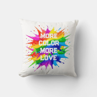 Rainbow Splash Pride Month Design Throw Pillow