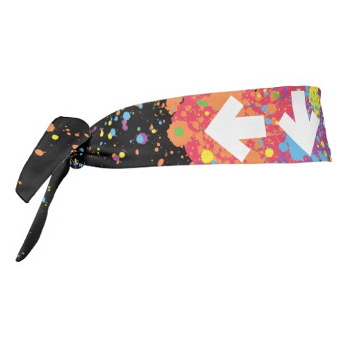 Rainbow Splatter Arrows Tie Headband