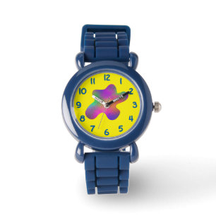 Rainbow Splatter Blob on Bold Yellow Background Watch