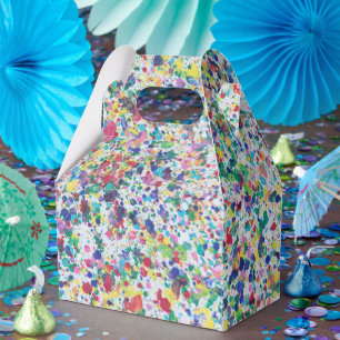 Rainbow Splatter Design Favor Boxes