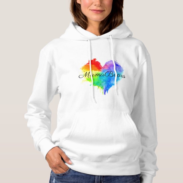 Rainbow Splatter Heart Hoodie (Front)