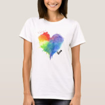 Rainbow Splatter Heart Logo love t shirt Rainbow Splatter Heart Logo love t shirt
