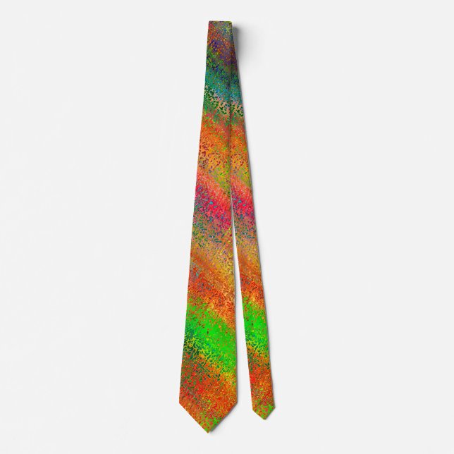 Rainbow Splatter Neck Tie (Front)