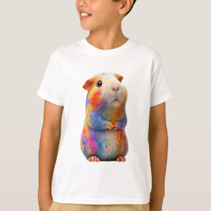 Rainbow Splatter Painted Hamster Kids T-Shirt