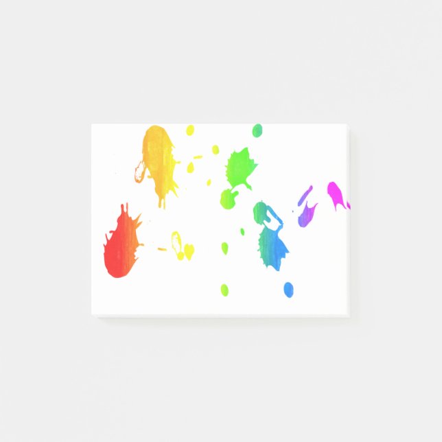 Rainbow splatter post-it notes (Front)