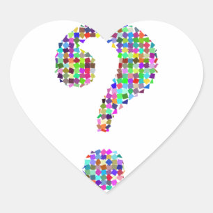 Rainbow Splatter Question Mark Heart Sticker