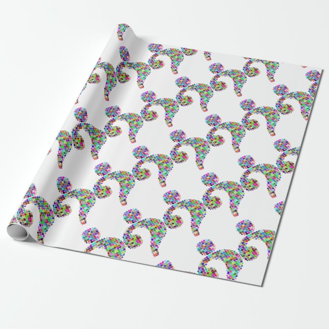 Rainbow Splatter Question Mark Wrapping Paper (Unrolled)