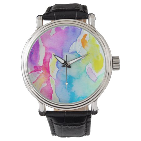 Rainbow Splatter Watch By Megaflora