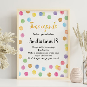 Rainbow Spot Birthday Time Capsule Sign