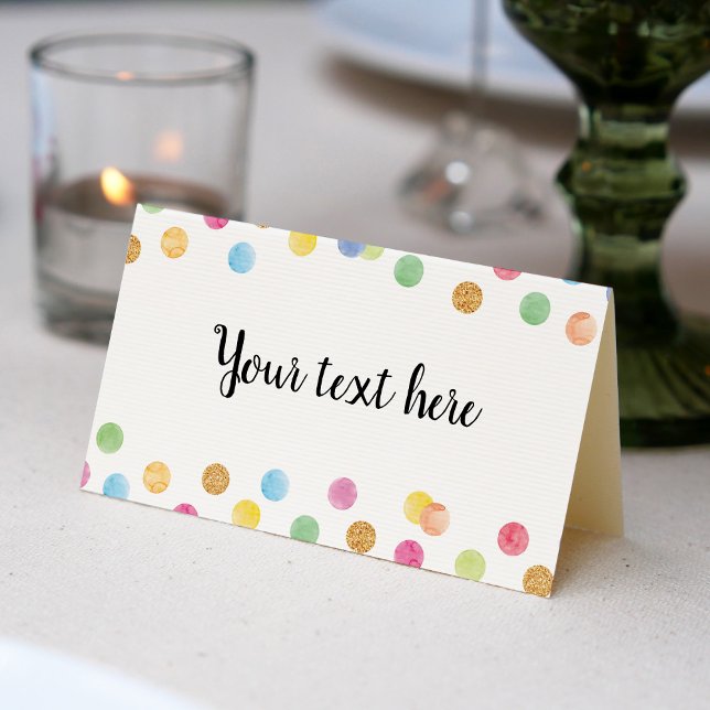 Rainbow Spot Pastel Place Card Birthday Party (Creator Uploaded)