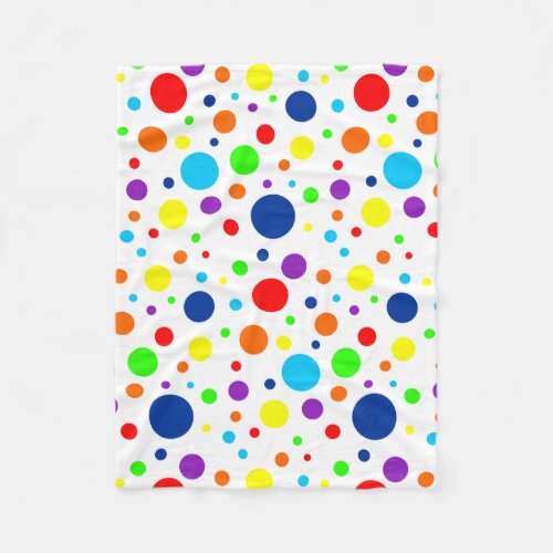 Rainbow Spots Fleece Blanket