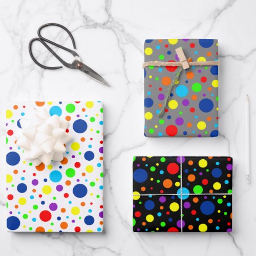 Rainbow Spots Wrapping Paper Sheet Set