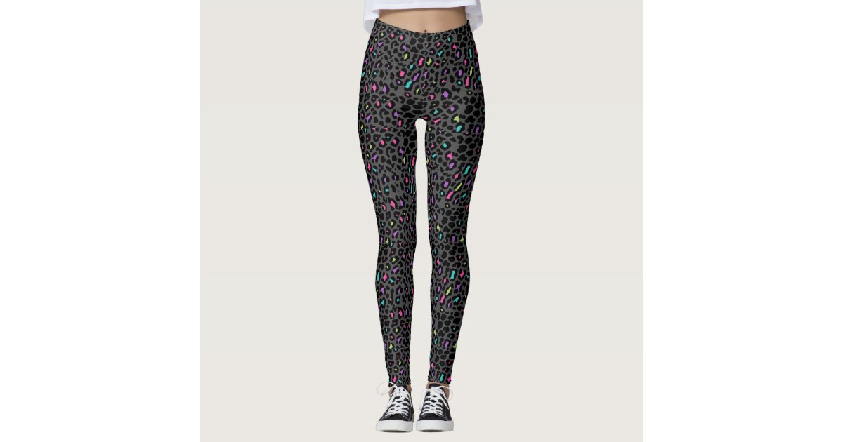 Rainbow Leopard Leggings Women, Animal Gradient Printed Yoga Pants Cute  Graphic Workout Gym Fun Designer Tights Gift
