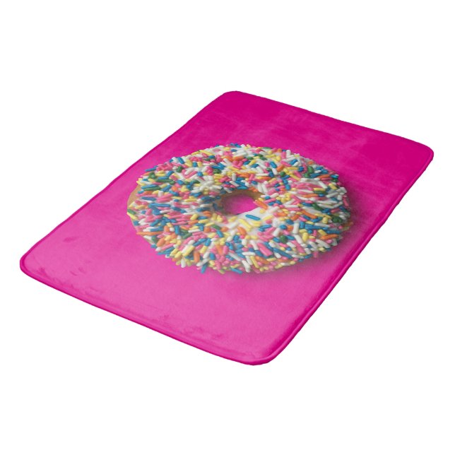 Rainbow Sprinkle Donut bath mat (Angled)