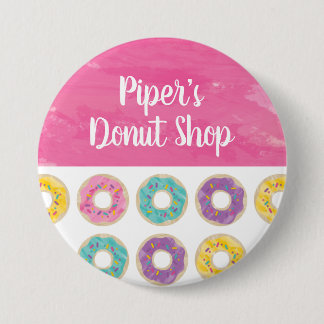 Rainbow Sprinkle Donut Shop Button