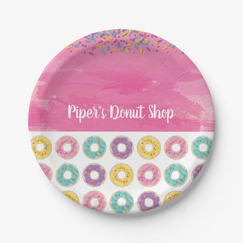 Rainbow Sprinkle Donut Shop Party Plate