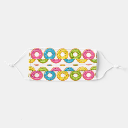 Rainbow Sprinkle Donuts Adult Cloth Face Mask (Front, Folded)