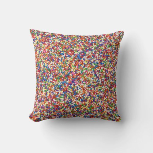 Rainbow Sprinkle Throw Pillow