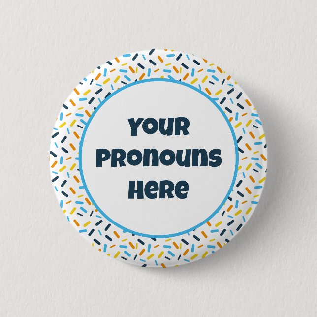 Rainbow Sprinkles AroAce Sunset Pride Flag Button (Front)