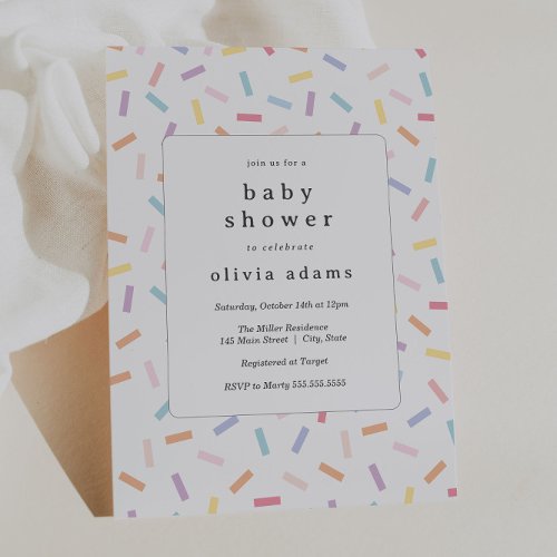 Rainbow Sprinkles Baby Shower Invitation