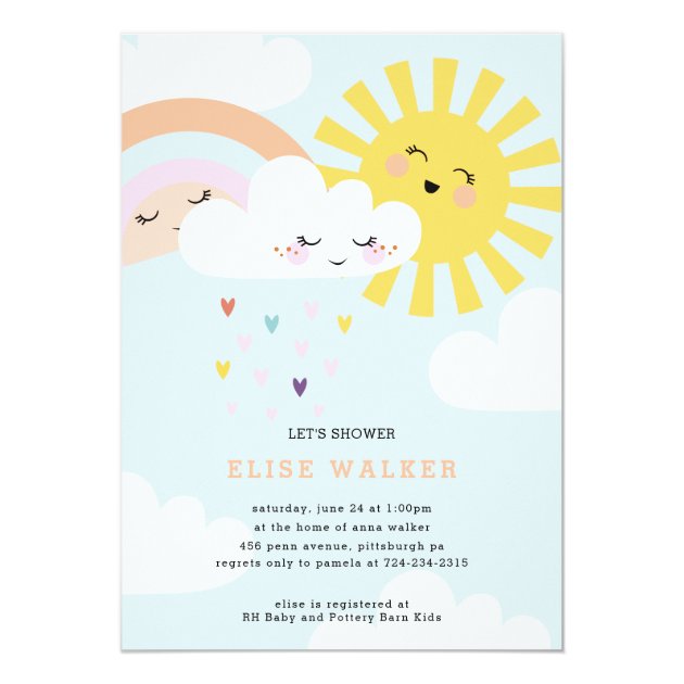 Rainbow Sprinkles Baby Shower Invitation