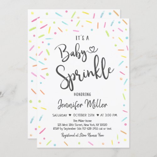Rainbow Sprinkles Baby Sprinkle Invitation