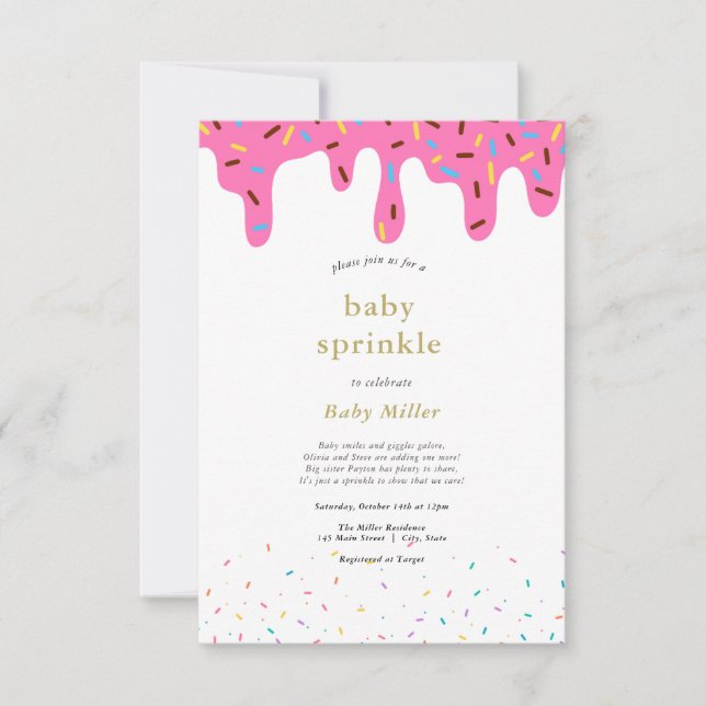 Rainbow Sprinkles Baby Sprinkle Invitation (Front)