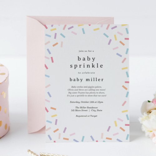 Rainbow Sprinkles Baby Sprinkle Invitation