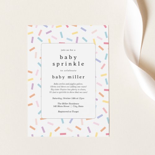 Rainbow Sprinkles Baby Sprinkle Invitation